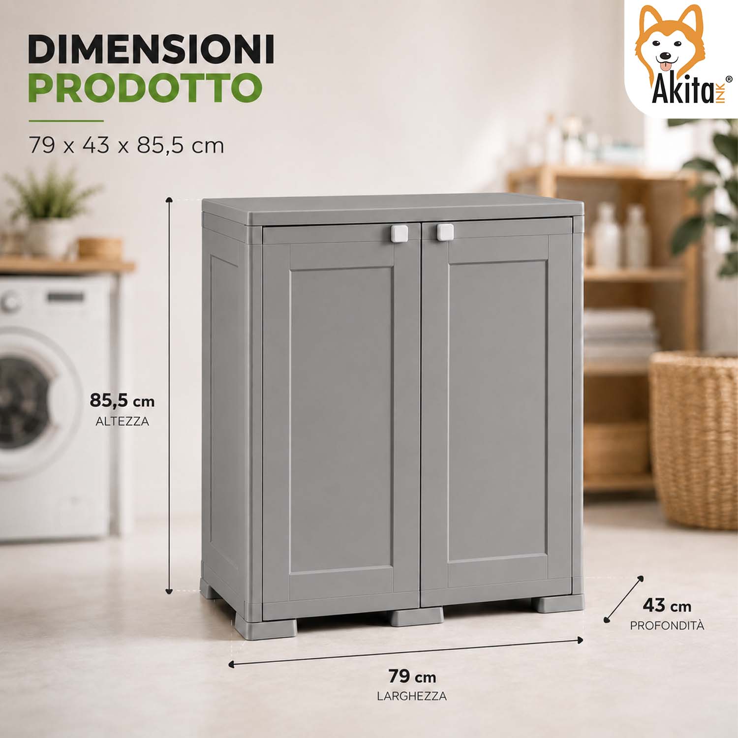 Armadio Simplex Basso 1 Ripiano Grigio foto 3