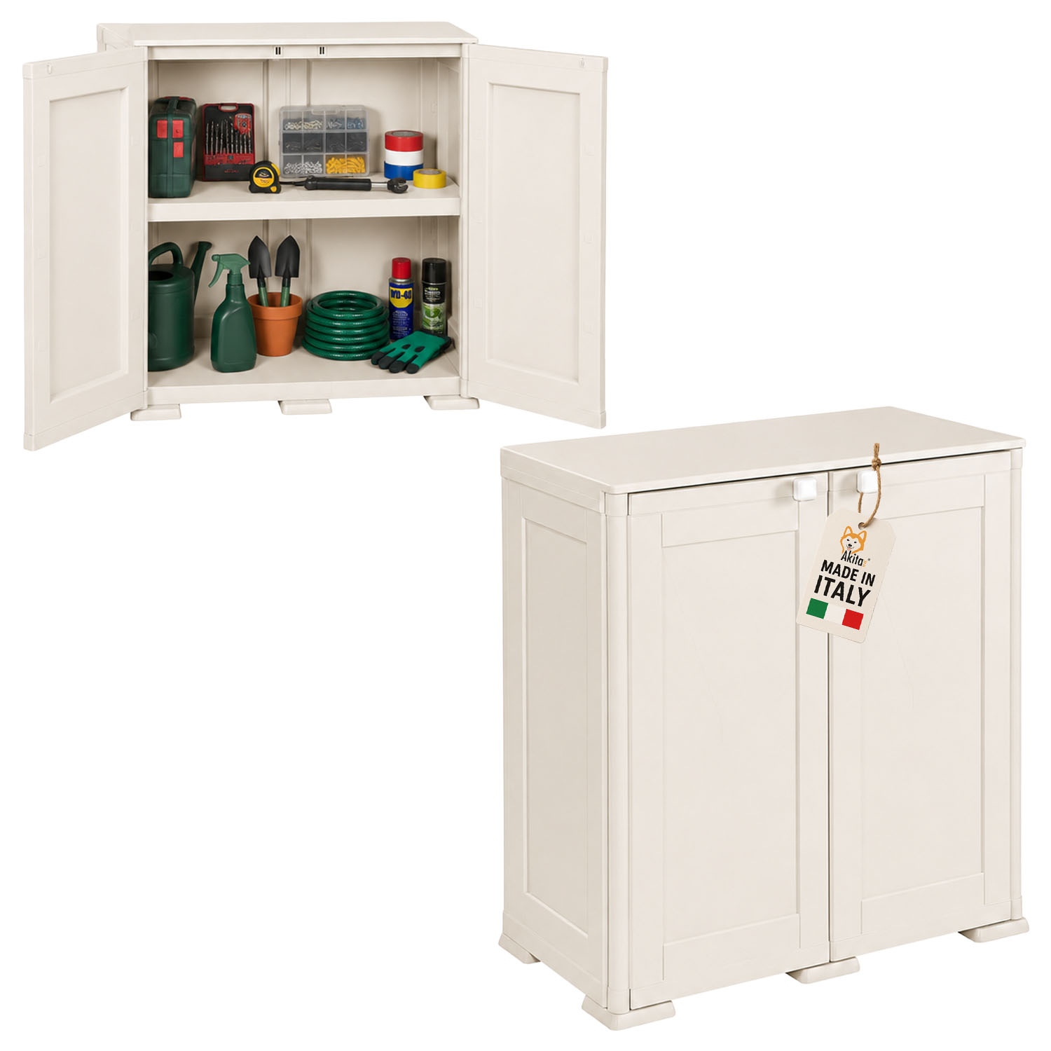Armadio simplex basso 1 ripiano panna
