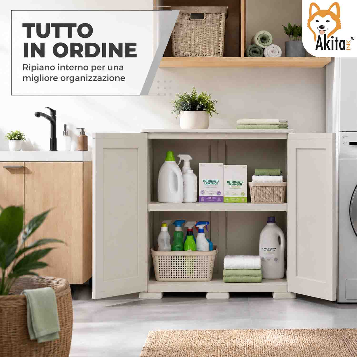 Armadio Simplex Basso 1 Ripiano Panna foto 5
