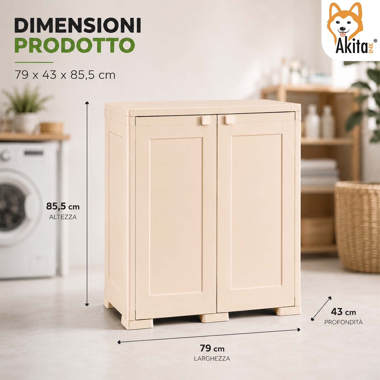 Armadio Simplex Basso 1 Ripiano Panna foto 3