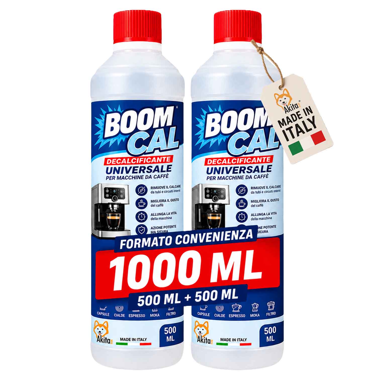 Set 2 Decalcificanti Universali per Macchine Caffe 1000 ml foto 2