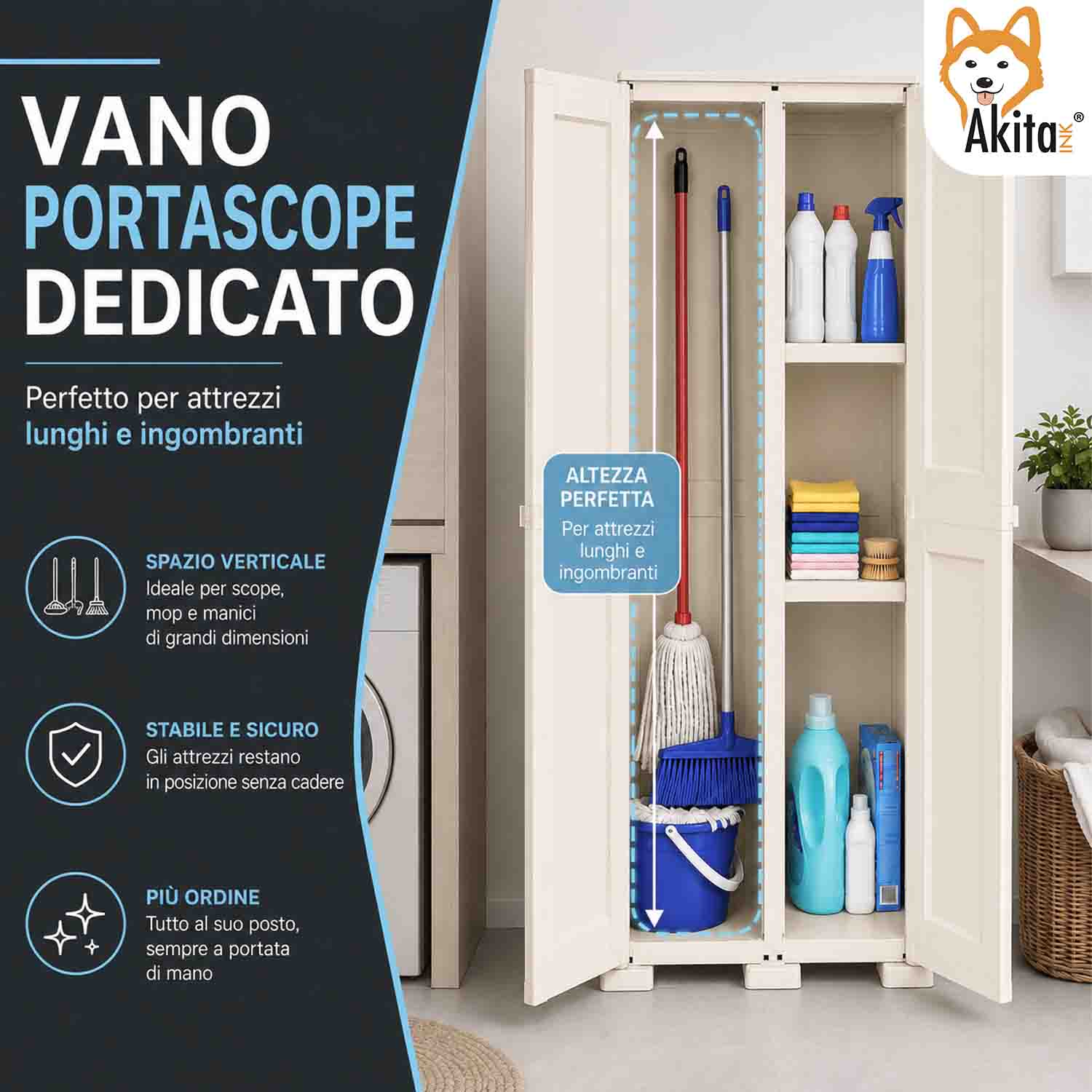 Armadio Portascope Simplex con 1 Ripiano Panna foto 5