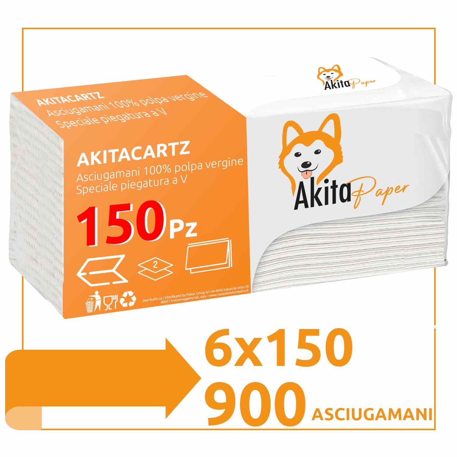 2000 Asciugamani Carta Piegati a C o V - 10 Confezioni AkitaINK foto 3