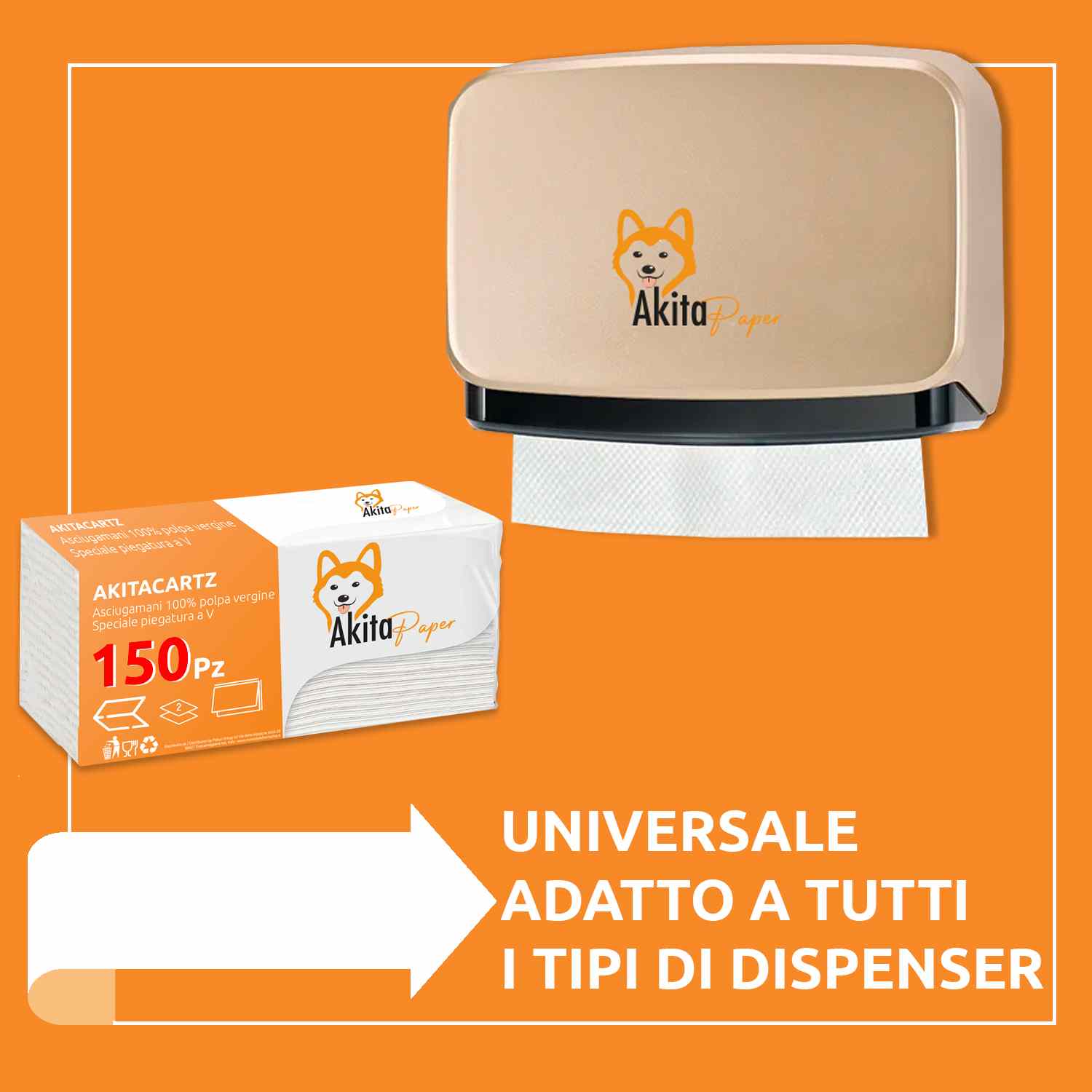 2000 Asciugamani Carta Piegati a C o V - 10 Confezioni AkitaINK foto 5