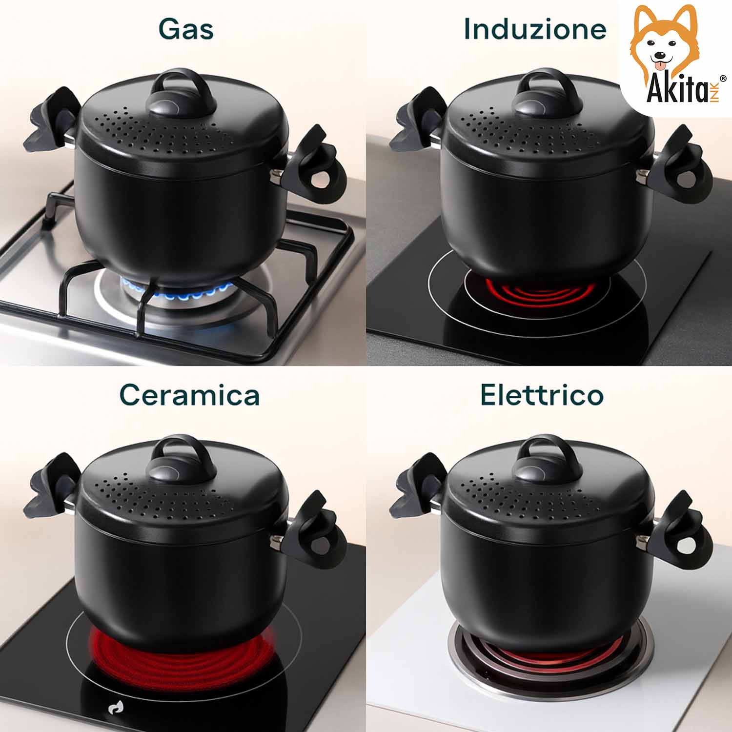 Pentola 22cm 5L Scolapasta Integrato Scoli' Antiaderente foto 3