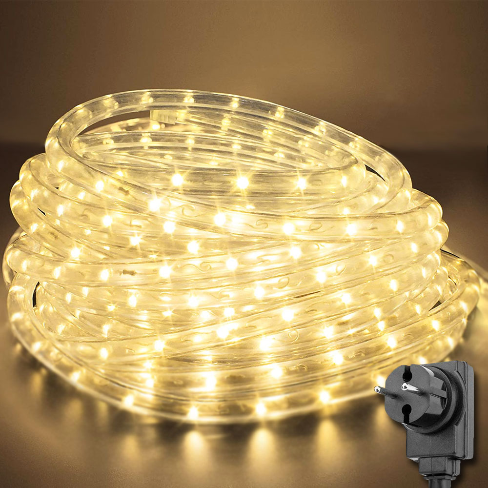Tubo luci Led per addobbi di natale 30m bianco caldo ideale per Interno Esterno foto 2