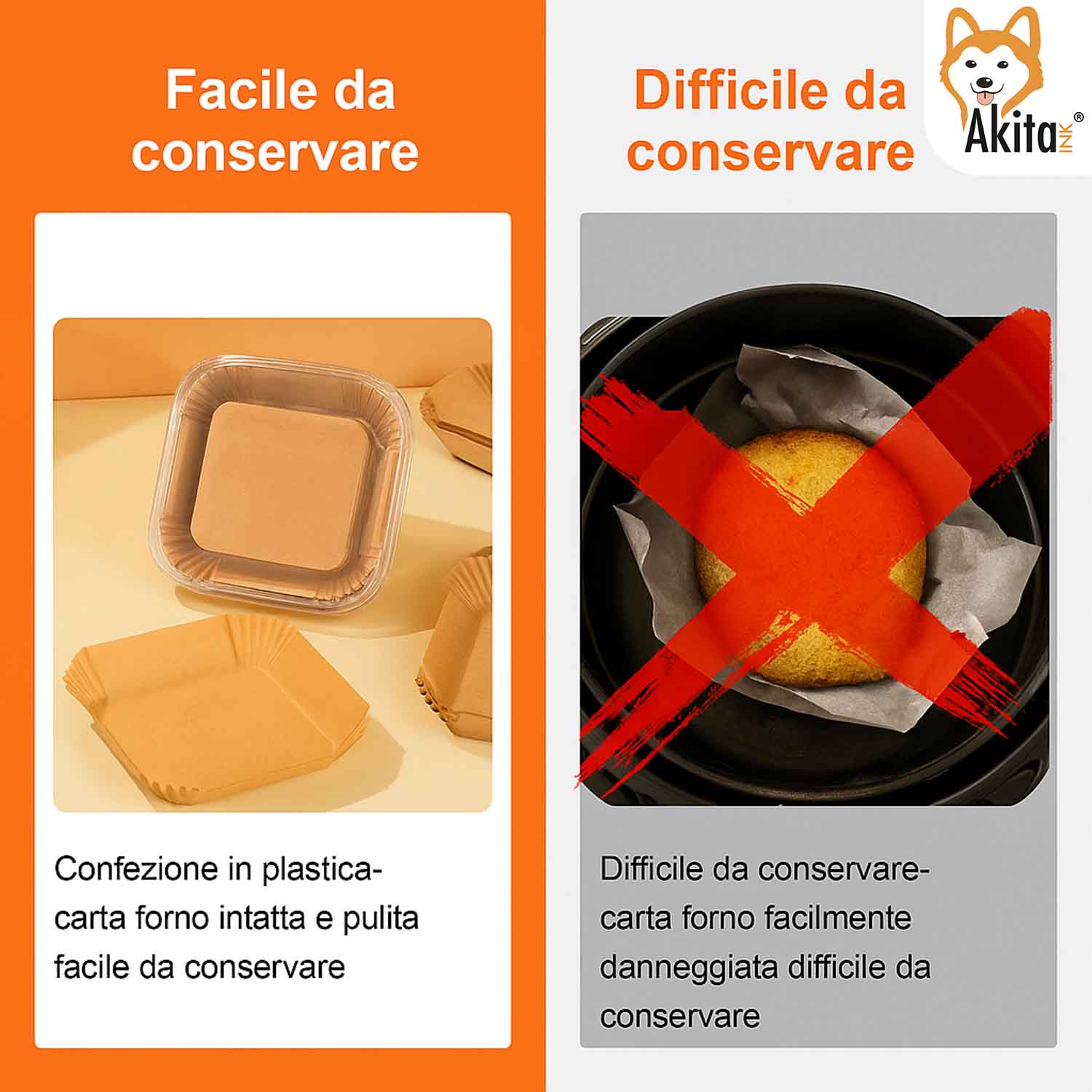 Carta Forno Friggitrice Aria 100 Fogli Quadrati 20-24cm foto 3