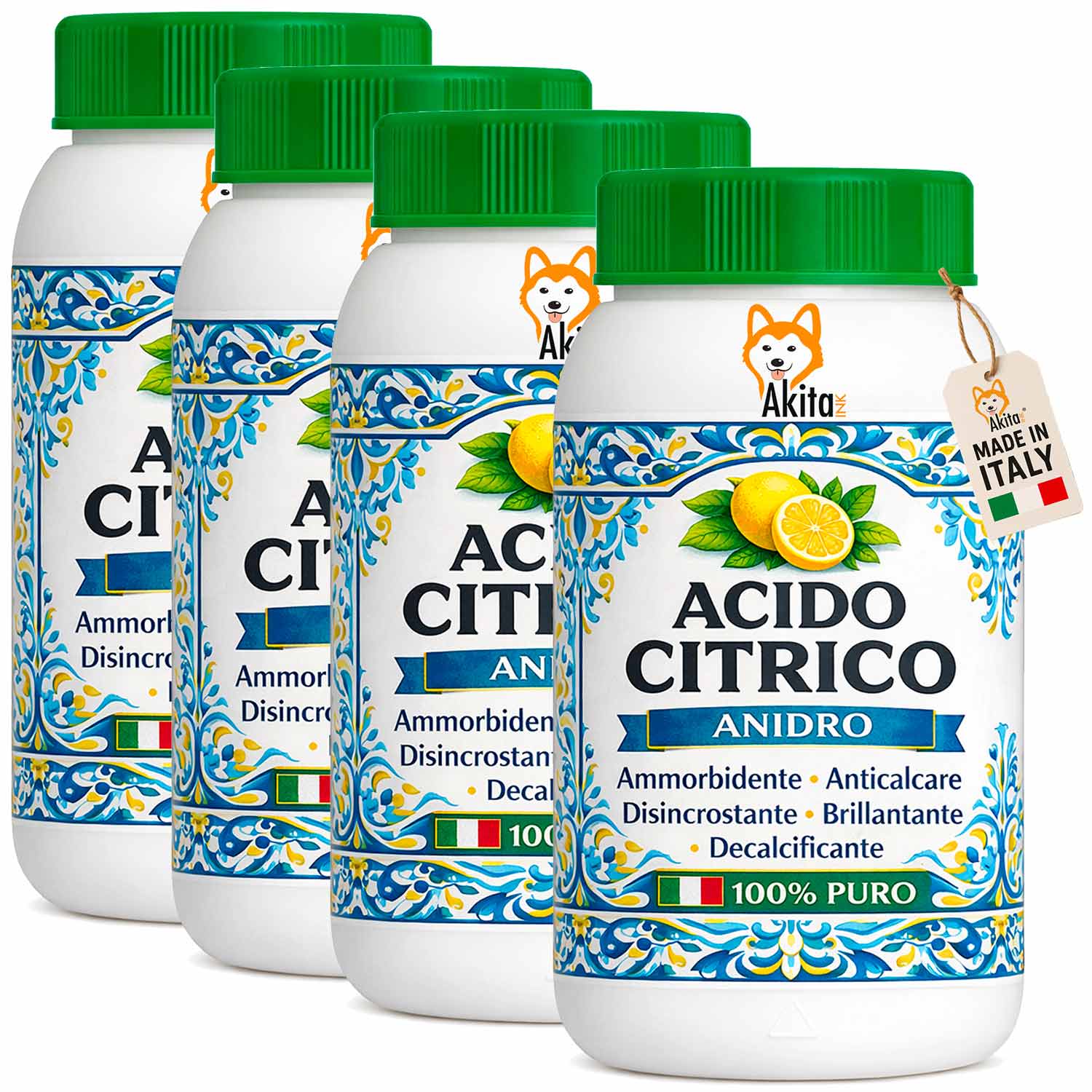 Acido citrico naturale 4kg (4x1kg) - ecologico multiuso