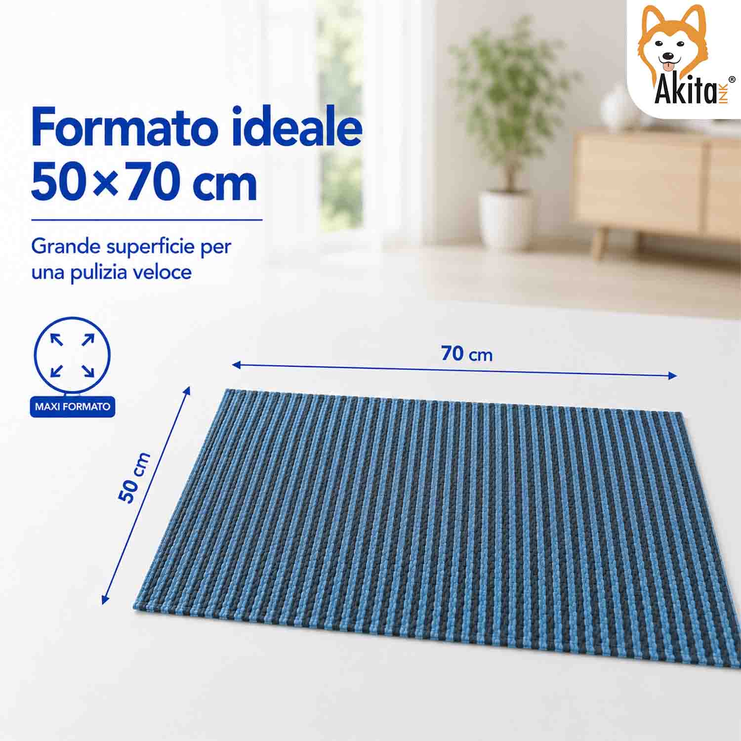 Akitaink 3 Panni Pavimenti Microfibra Angioino 50x70 cm foto 5