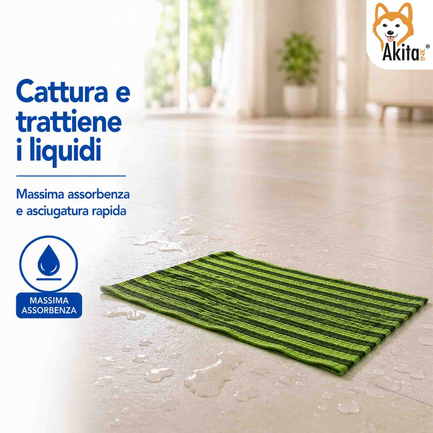 Akitaink 3 Panni Pavimenti Microfibra Angioino 50x70 cm foto 6