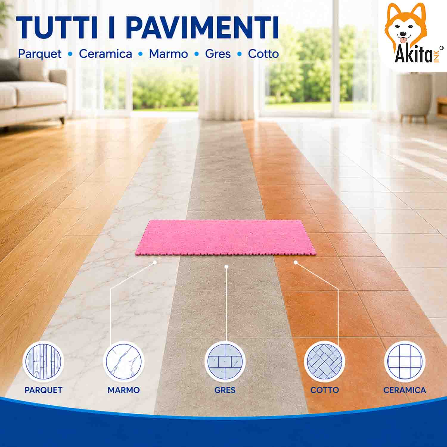 Akitaink 3 Panni Pavimenti Microfibra Morbido Incanto 50x70 cm foto 6