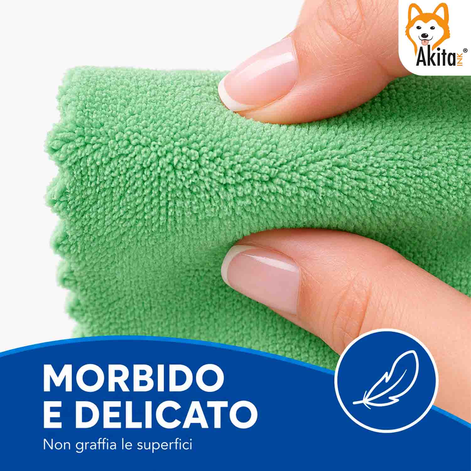 Akitaink 3 Panni Pavimenti Microfibra Morbido Incanto 50x70 cm foto 3