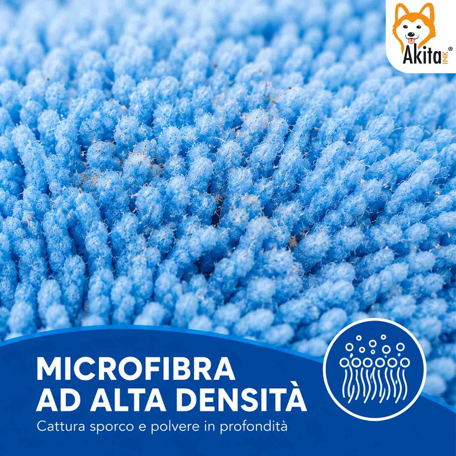 Akitaink 3 Panni Pavimenti Microfibra Morbido Incanto 50x70 cm foto 5