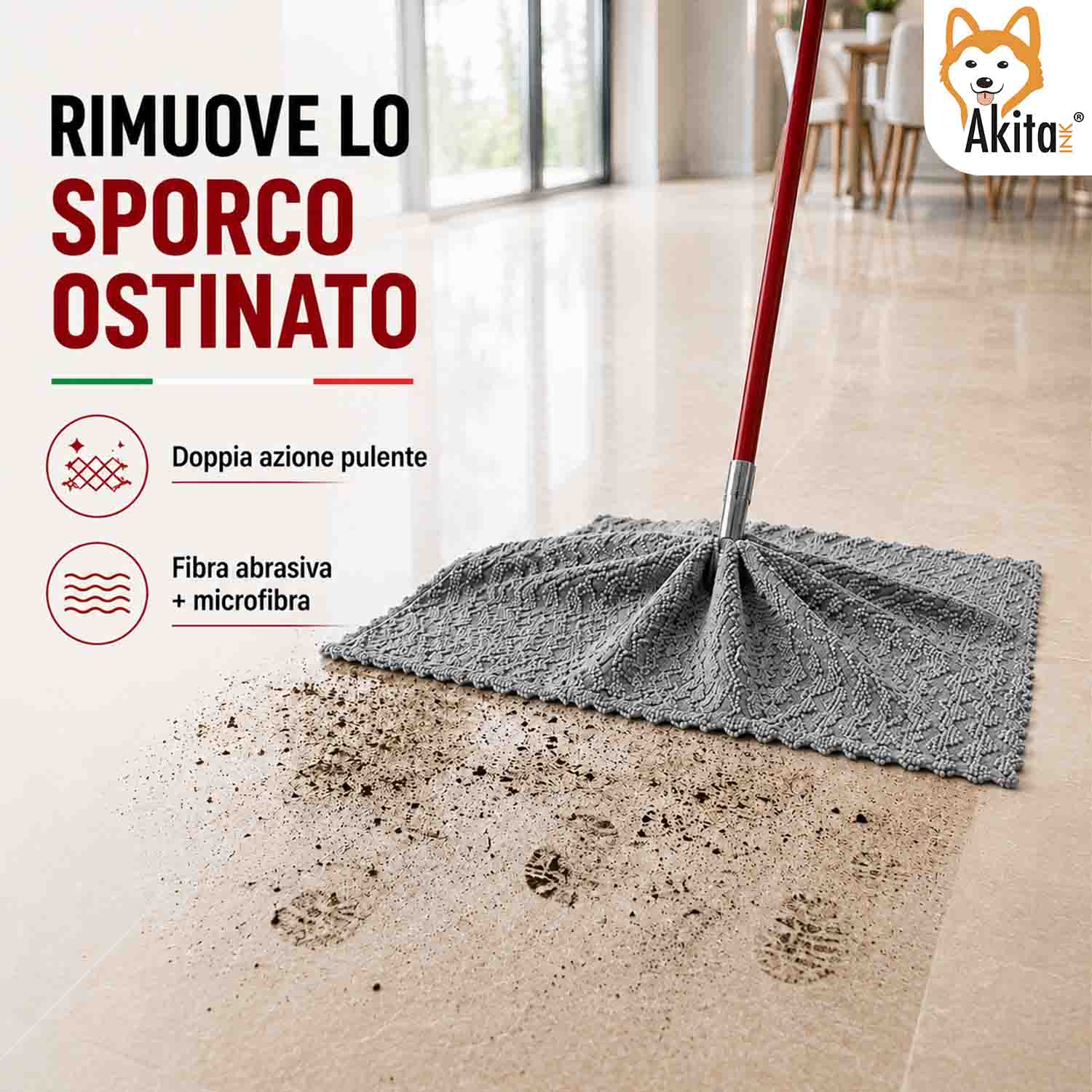 Akitaink 3 Panni Pavimenti Microfibra Onda Pro 50x70 cm foto 6