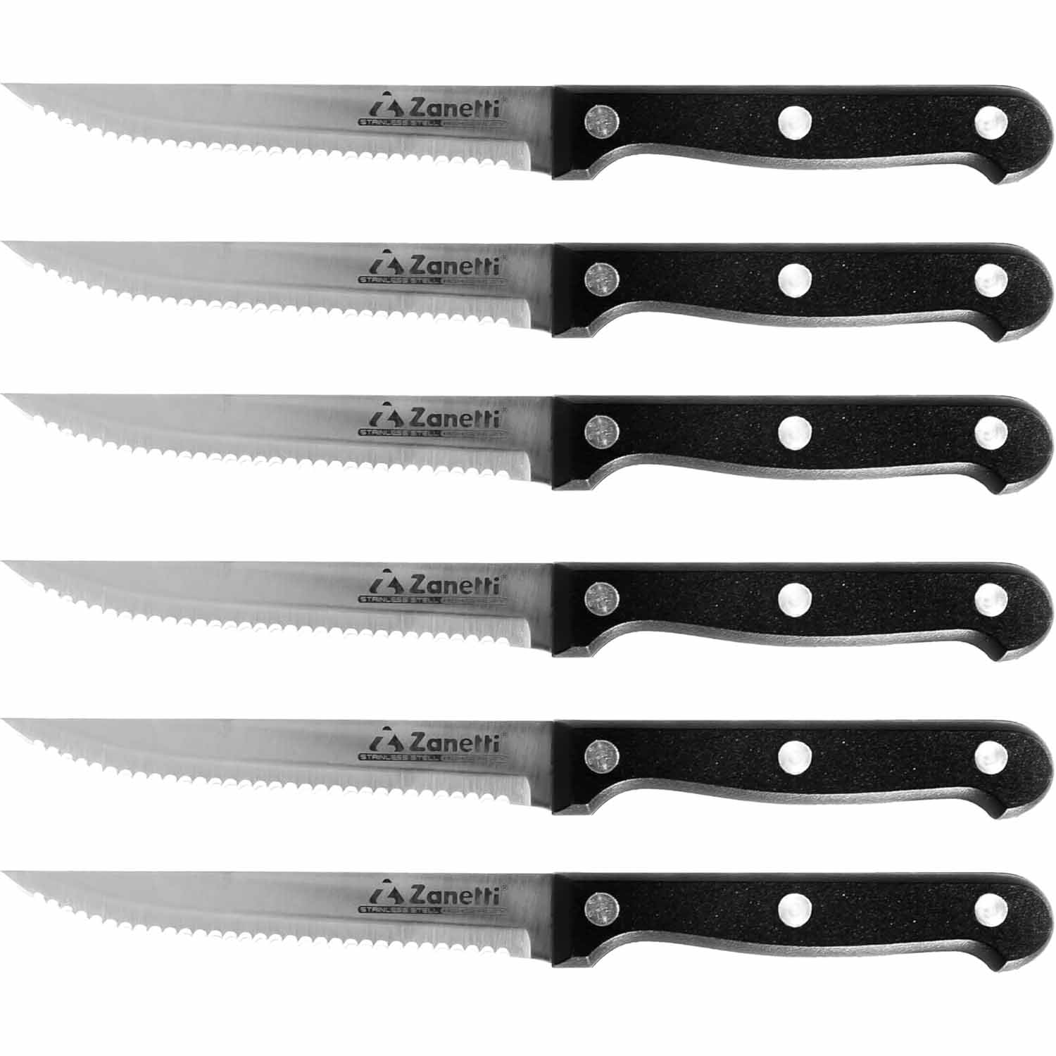 Zanetti Set 6 Coltelli Bistecca Classic Acciaio Inox 11cm foto 2