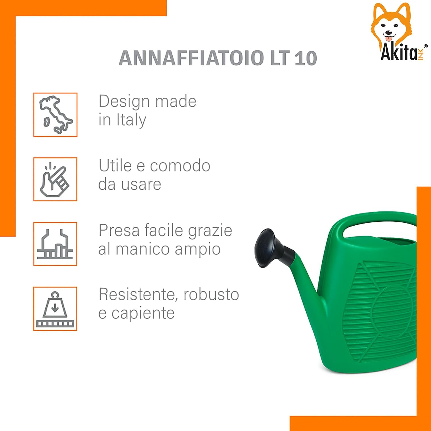 Annaffiatoio 10L Plastica Riciclata per Giardino foto 3