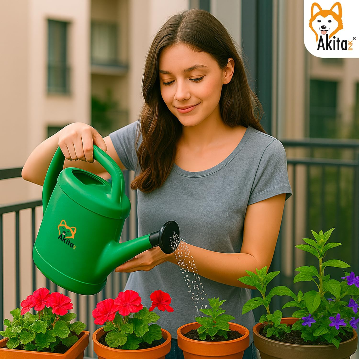 Annaffiatoio 10L Plastica Riciclata per Giardino foto 4