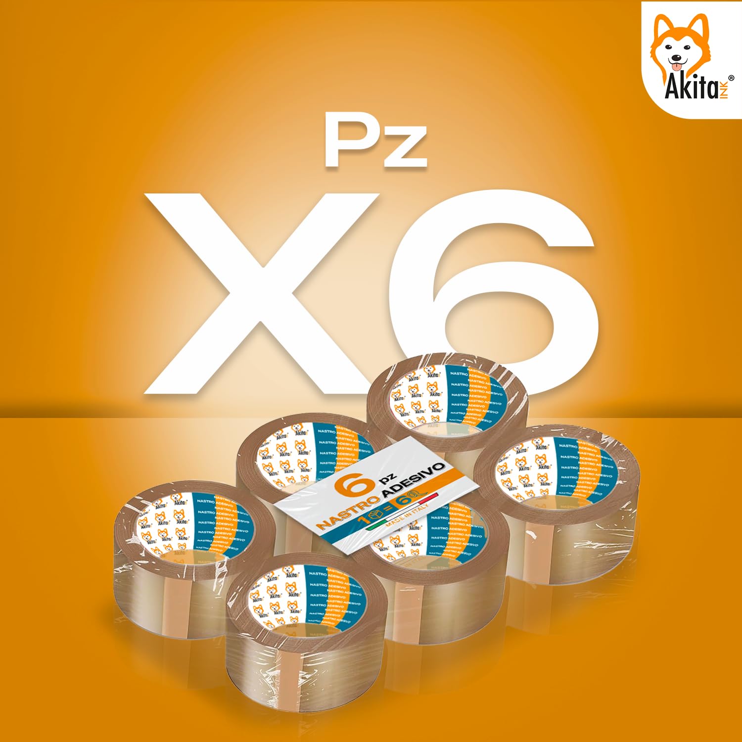 Akitaink Nastro Adesivo Avana 50x66 mt Silenzioso 6 Pezzi foto 4