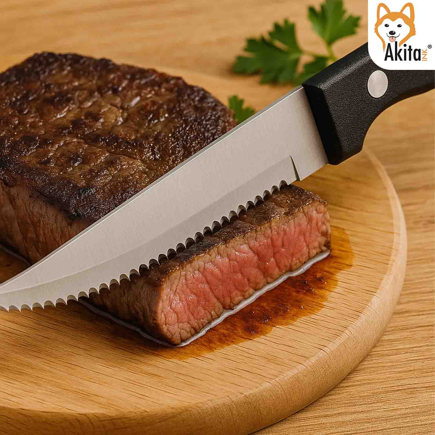 AkitaInk Set 6 Coltelli Bistecca Classic Acciaio Inox 11cm foto 4