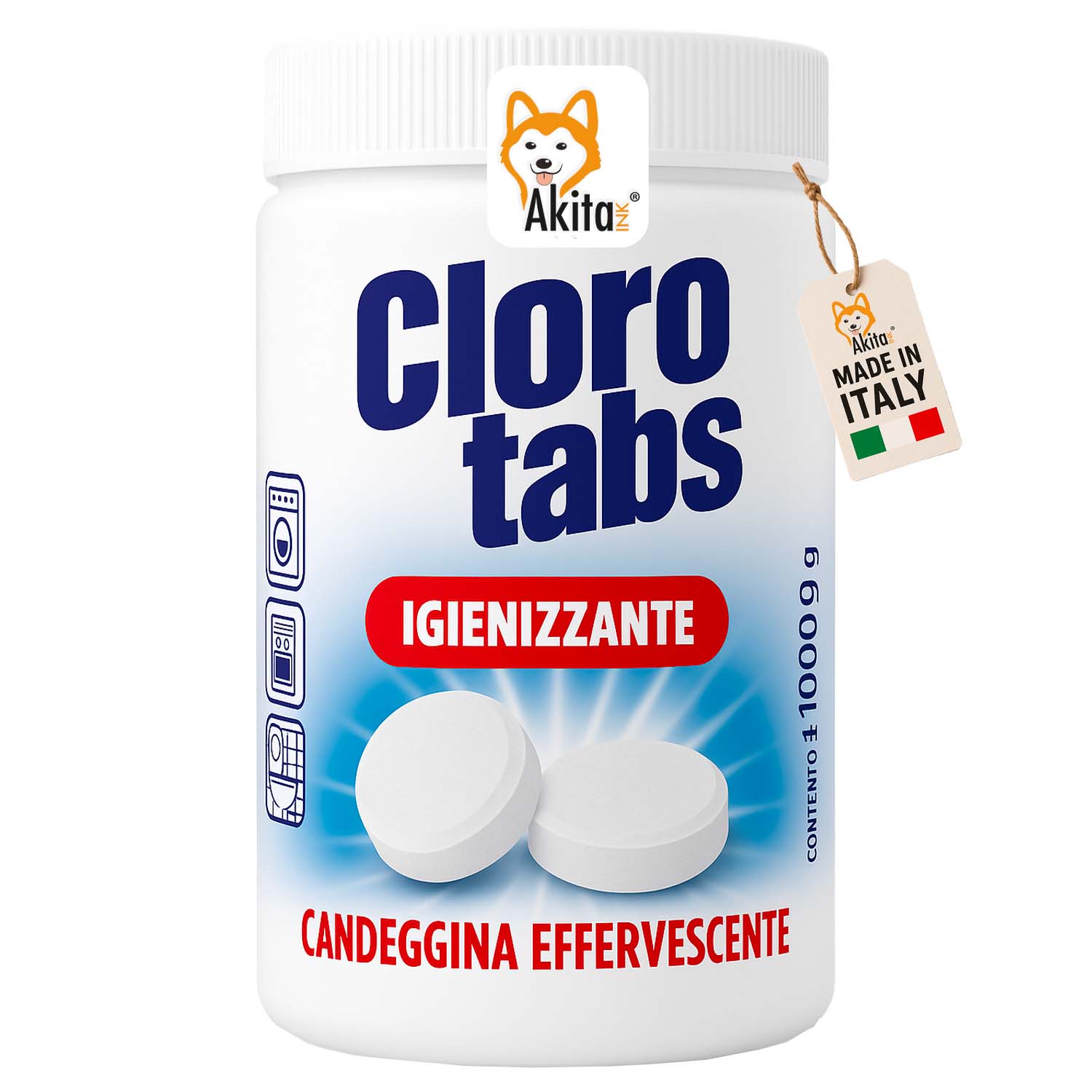 Cloro Tabs 1kg - Pastiglie Multiuso Candeggina foto 2