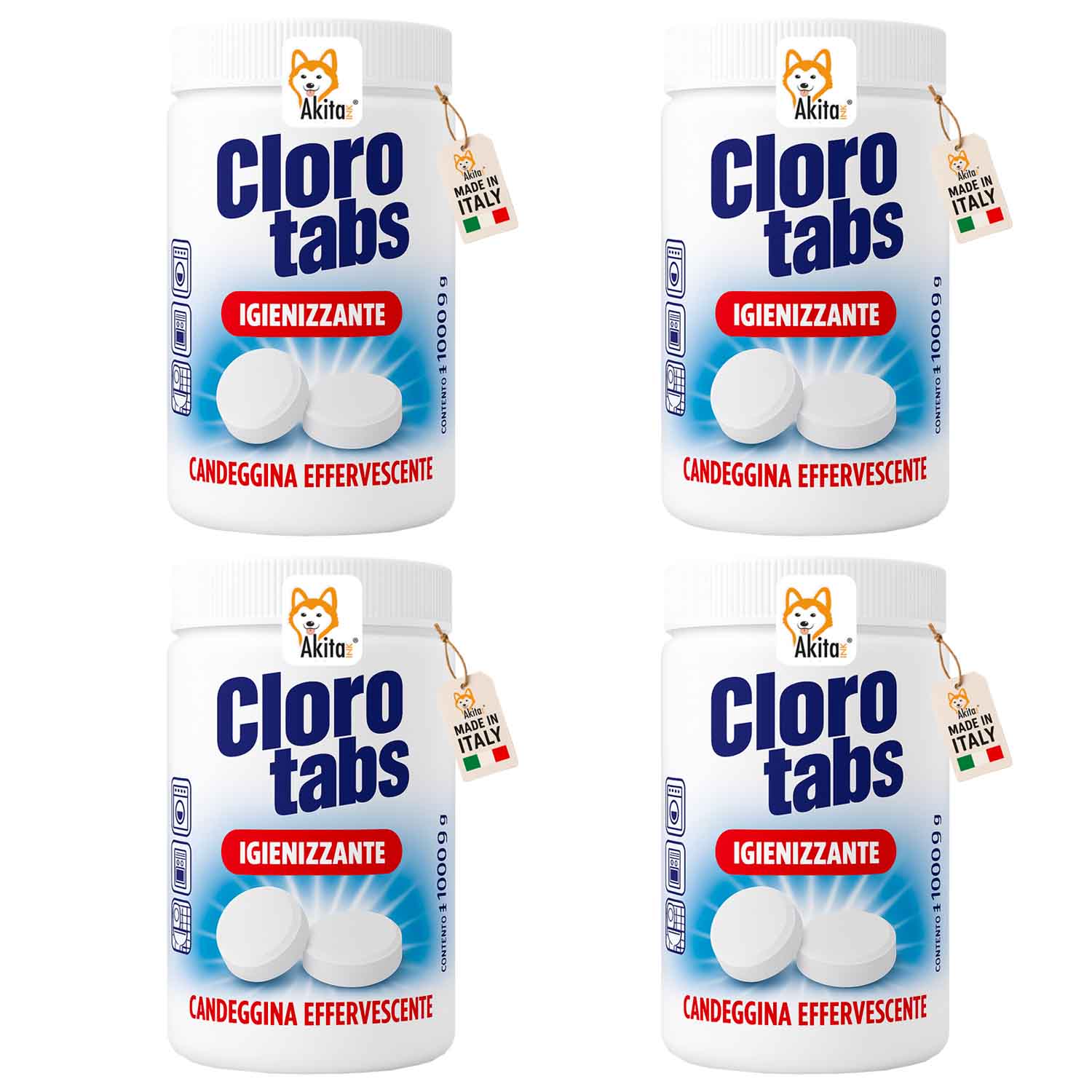 Cloro tabs 4kg - pastiglie multiuso candeggina
