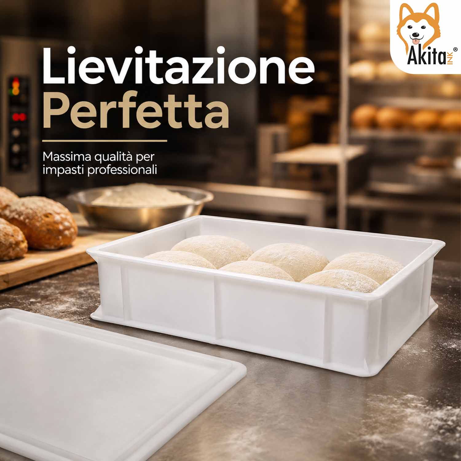 Akitaink Cassetta Lievitazione Pizza Pane Coperchio foto 4