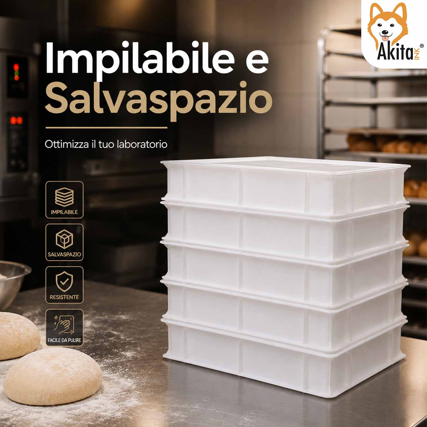Akitaink 3 Cassette Lievitazione Pizza Pane Coperchio foto 5