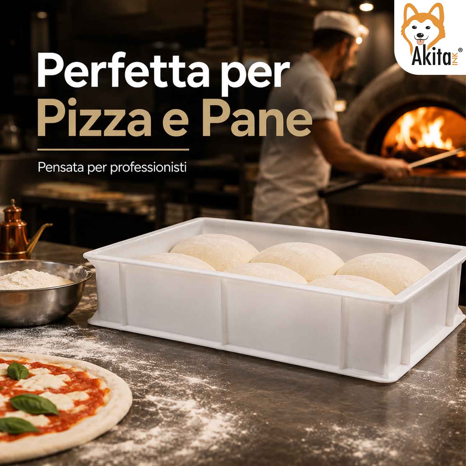Akitaink Cassetta Lievitazione Pizza Pane Coperchio foto 5