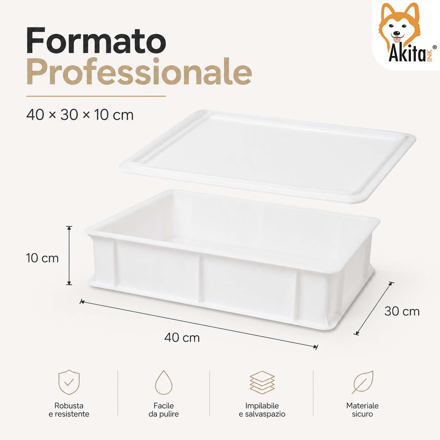Akitaink Cassetta Lievitazione Pizza Pane Coperchio foto 6