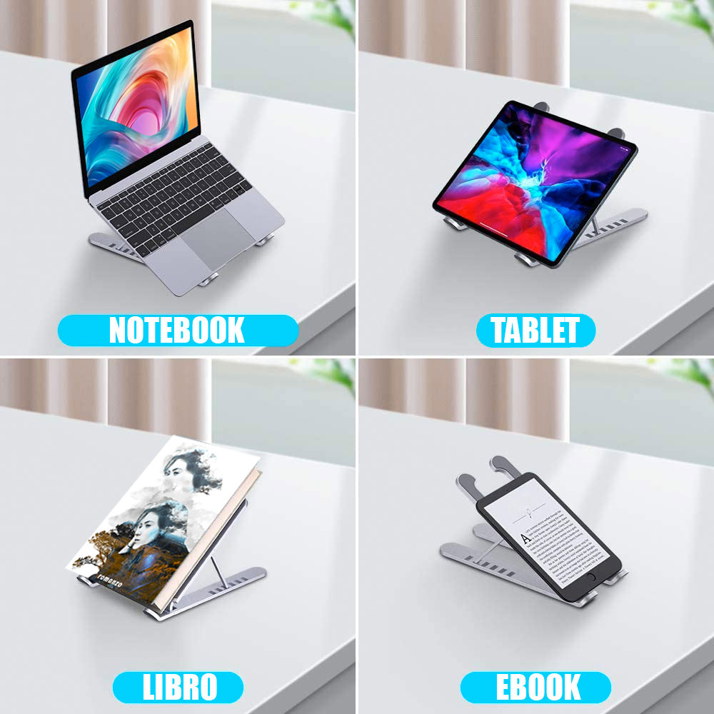Supporto pc portatile e tablet con 6 livelli regolazione in alluminio foto 6
