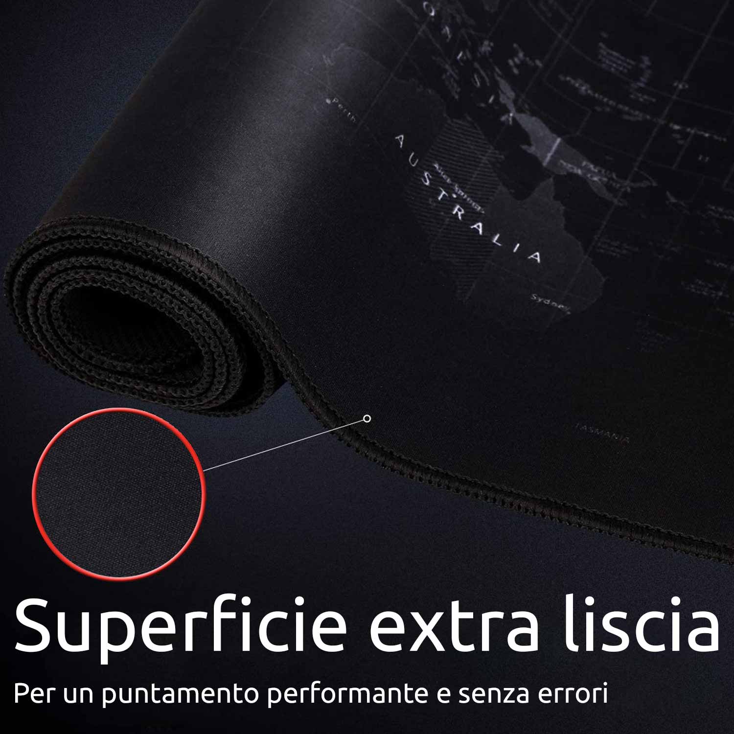 Tappetino mouse xxl mappa mondo 900x400x grande per scrivania antiscivolo gaming foto 3