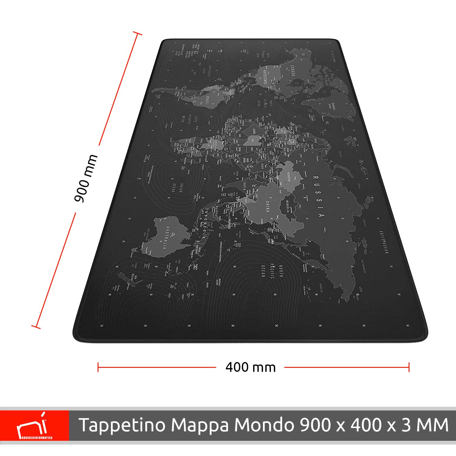Tappetino mouse xxl mappa mondo 900x400x grande per scrivania antiscivolo gaming foto 4