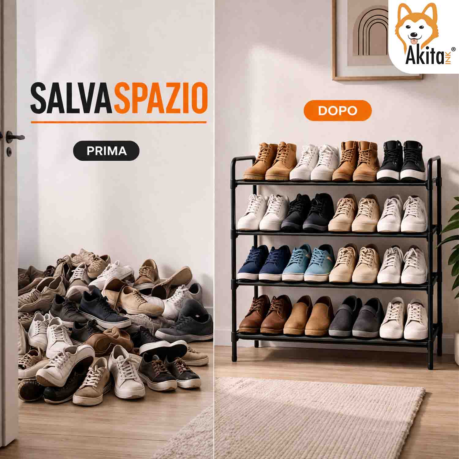 Scarpiera 4 Ripiani in Metallo Nero 65,5x29,5x72 cm foto 6