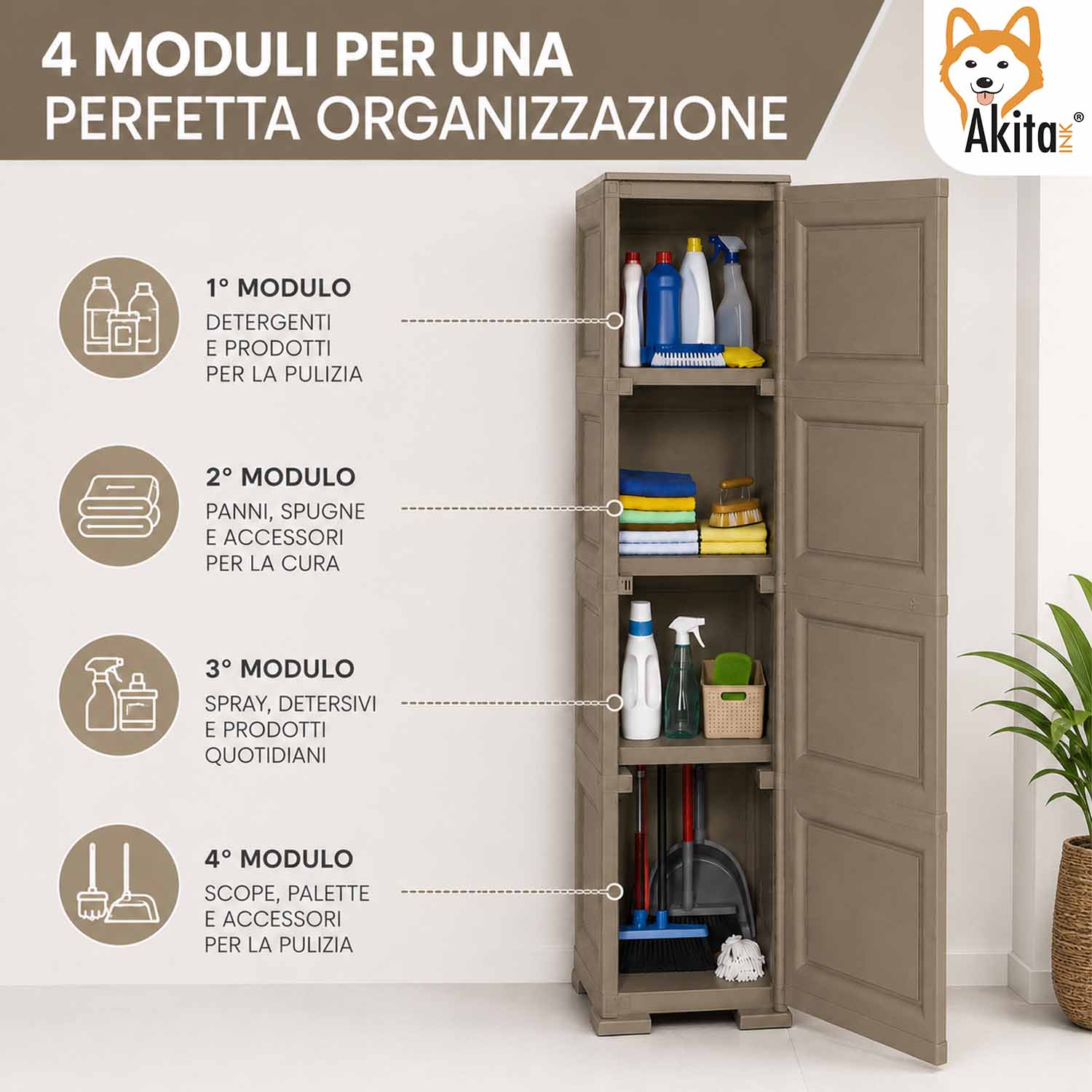 Colonnina 4 Moduli Wenge 40x43x164 cm foto 6
