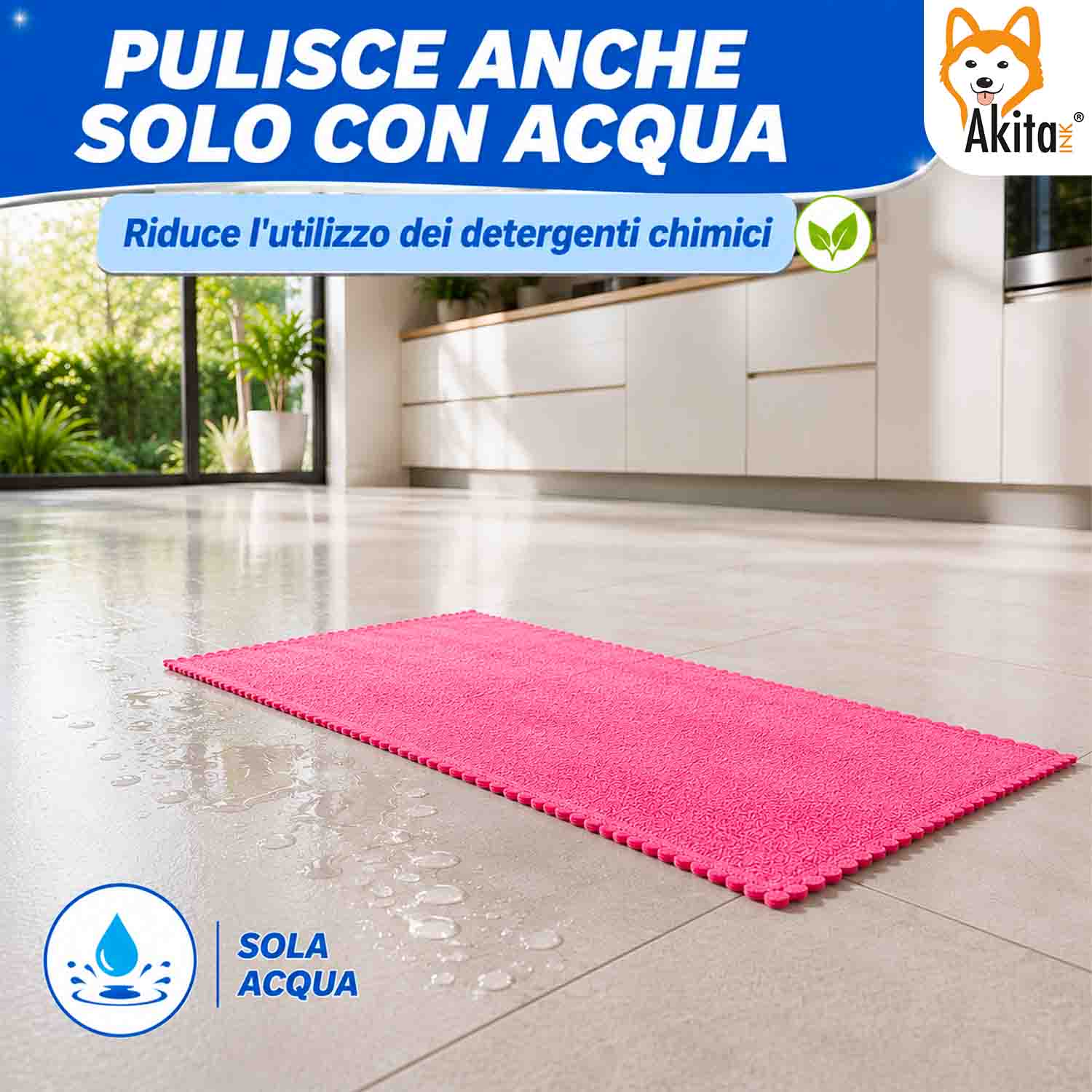 Akitaink 3 Panni Pavimenti Microfibra Basic 50x70 cm foto 5