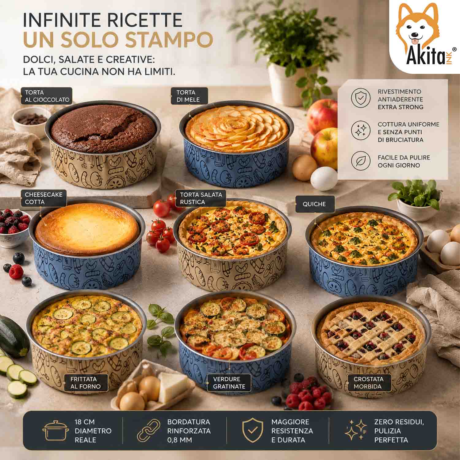 Teglia Conica Bordo Alto Friggitrice 18 cm Antiaderente foto 6