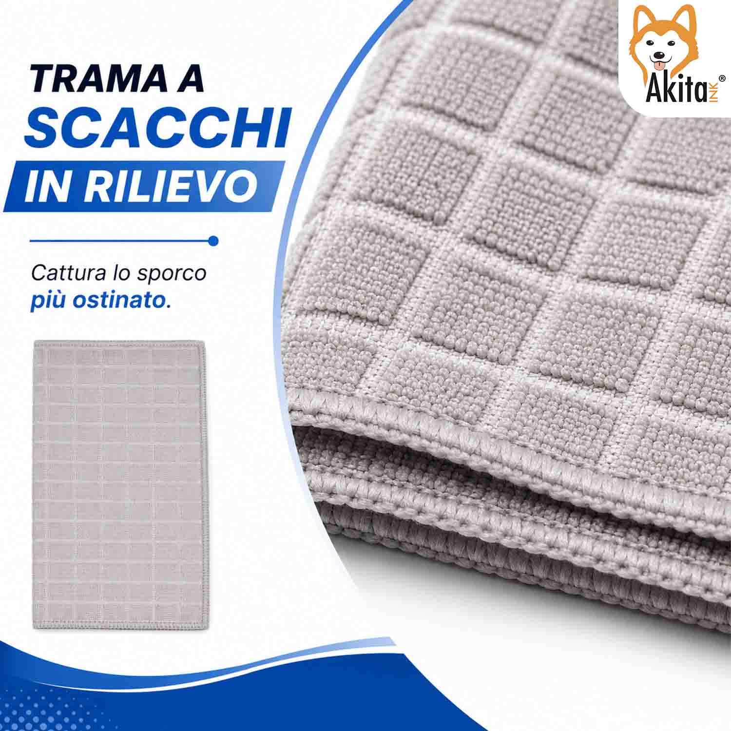 Akitaink 3 Panni Pavimenti Microfibra Basic+ 50x70 cm foto 3