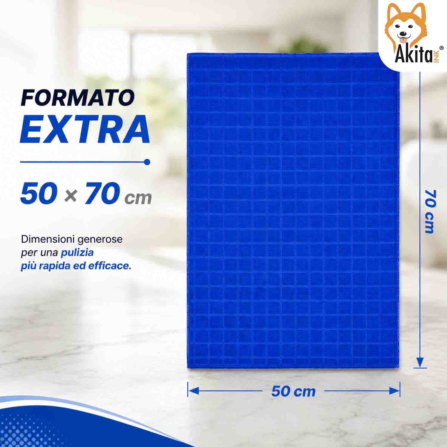 Akitaink 3 Panni Pavimenti Microfibra Basic+ 50x70 cm foto 6